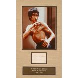 Bruce Lee, framed signature A piece of paper inscribed in black fountain pen Best wishes - Bruce