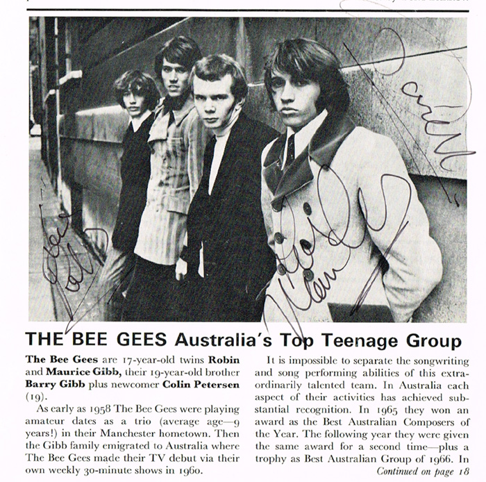 The Bee Gees' first UK appearance 1967, signed programme and signed invitation (2) A March 1967