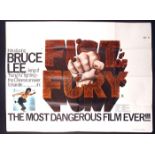 Fist of Fury 1972. Starring Bruce Lee, Nora Miao, James Tien. An unrestored British quad poster that