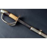 1872 United States Army Officer's sword the nickle-plated brass pommel and back strap, three-