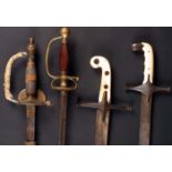 Four various 18th and 19th century swords A mid 18th century small sword; a 1798 pattern English
