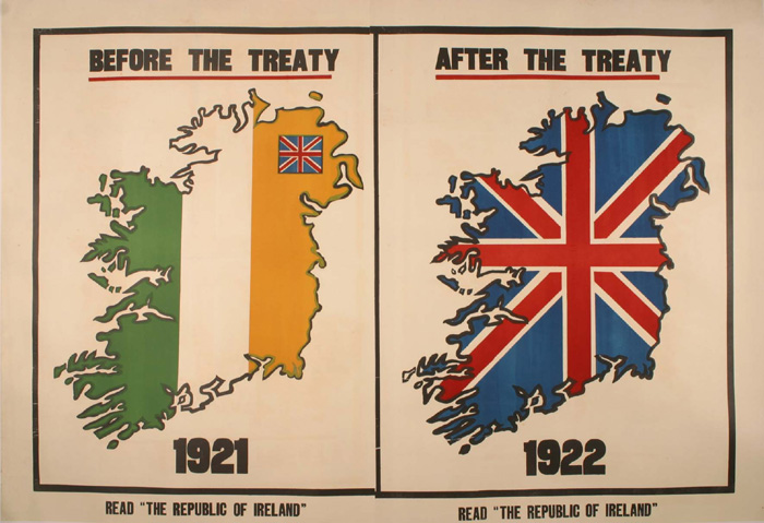 1922 Anti-Treaty poster A two-sheet poster depicting a map of Ireland in the colours of the