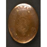Circa 1790. Belfast Merchants Corps cross belt plate. A brass oval convex cross belt plate