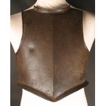 17th century English Civil War Harquebusier's breast plate Made of a single plate, forged into
