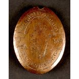 1798. Major Fitzgerald's Leinster Rangers cross belt plate. A polished brass oval convex cross