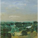 Basil Blackshaw HRHA RUA (b.1932) VIEW OF LOUGH NEAGH oil on board signed and dedicated to Cherith