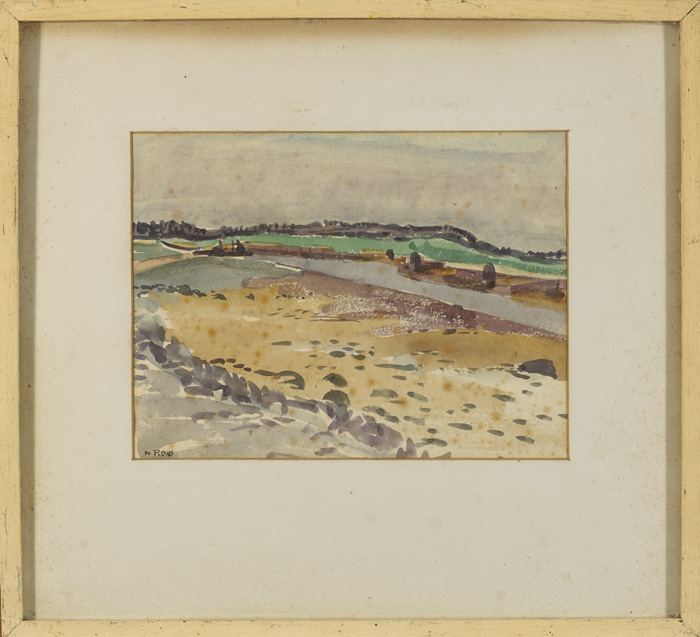 Nano Reid (1900-1981) RIVER BANK ON THE BOYNE watercolour signed lower left 8 x 11in. (20.32 x 27. - Image 4 of 5