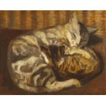 George Campbell RHA (1917-1979) SLEEPING CATS oil on board signed lower left 13 x 16in. (33.02 x