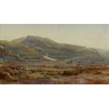 Henry Albert Hartland RWS (1840-1893) LANDSCAPE WITH COTTAGE AND TURF STACKS watercolour with