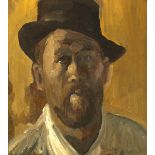 Ronald Ossory Dunlop RA RBA NEAC (1894-1973) SELF PORTRAIT oil on board signed lower right; with