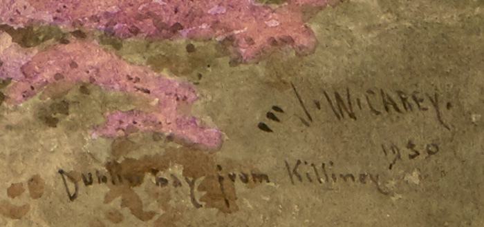 Joseph William Carey RUA (1859-1937) KILLINEY BEACH WITH SUGAR LOAF HILL IN THE DISTANCE, 1930 - Image 3 of 3