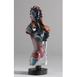 Dino Rosin (Italian, b.1948) VENERE [VENUS] 1997 clear and Calcedonia glass on black base signed