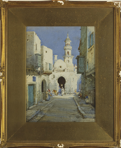 Noel Harry Leaver ARCA (1889-1951) OUTSIDE A MOSQUE watercolour signed lower right; with Lang's [Art - Image 2 of 2