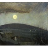 Grace Henry HRHA (1868-1953) MOONLIGHT ON LAKE oil on canvas signed lower right; with original