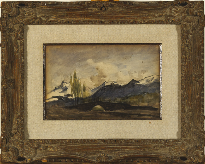 Nathaniel Hone RHA (1831-1917) PYRENEES watercolour with artist's seal, his initials 'N.H.' - Image 2 of 2