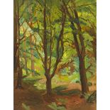 Estella Frances Solomons HRHA (1882-1968) FOREST SCENE oil on board 13½ x 10¼in. (34.29 x 26.04cm)