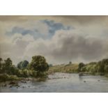 Frank Egginton RCA (1908-1990) VIEW OF RIVER MAINE watercolour signed lower right 14 x 20in. (35.