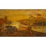 1922. Civil War. 'The First Shot, Drogheda', oil painting by Thomas Markey (1885-1967). Oil on