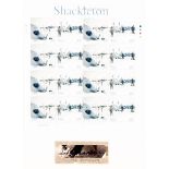 Ernest Shackleton autograph signature A clipping from a photograph signed, E H Shackleton", the