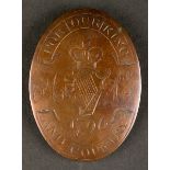 1796. The Attorney's Cavalry cross belt plate. A brass oval convex cross belt plate engraved to