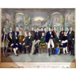 The Illustrious Sons of Ireland A large hand-coloured aquatint print, by S. Lipschitz, London,