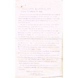 1922 Coffin ship" in Dublin Bay Condition of Prisoners on Board" A six-paragraph statement on behalf