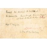 1916 (2 May) Rising curfew pass A part mimeograph, part hand-written curfew pass issued by 59th