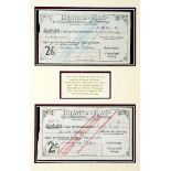 1931 & 1944, Fianna Fail National Collection receipts. Issued to John Kennedy in recognition of a