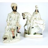 A 19th century Staffordshire figure of Scottish big-game hunter, Roualeyn George Gordon-Cumming, The