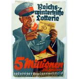 1938 Germany, Reichswinterhilfe Lotterie poster A colour lithograph poster for the 5-million