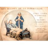 1914-1918 WWI French fundraising poster Les blessés de la tuberculose: Comité Central d'Assistance