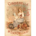 Cinderella Cigarettes advertising poster The central image of an attractive young woman seated on