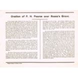 1915 Oration of Pearse over Rossa's Grave. A contemporaneous handbill, published by Fergus O'Connor,