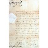 George III signed document A document concerning the trans-shipment of goods exported to New Orleans