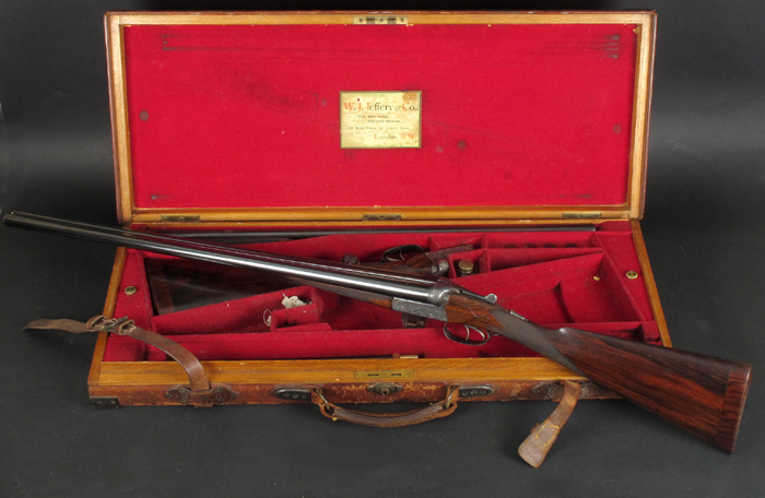 A fine pair of 12-bore boxlock ejector guns by W. J. Jeffery & Co. The maker's name engraved in a - Image 2 of 2