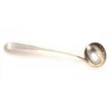 Scottish provincial silver ladle An early 19th century Scottish provincial silver fiddle-pattern