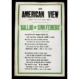 WW1 Irish Recruiting Poster, An American View" From the New York "Life" - 'Ballad of Sinn