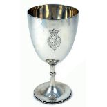 1881 Royal Irish Constabulary silver trophy cup. A Victorian silver trophy cup of goblet form, the