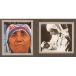 Mother Teresa signed photograph A signed black and white photograph of Mother Teresa, Albanian Roman