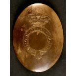 1794-1798. Loyal Irish Brigade cross belt plate. A polished brass oval convex cross belt plate