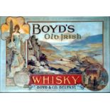 Boyd's Old Irish Whisky, framed advertising poster A view of Glenariff, with insets of Erin as a