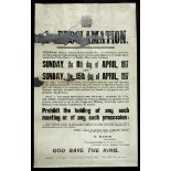 1917 (6 April) Proclamation prohibiting the holding of meetings in a public place between 8 and 15