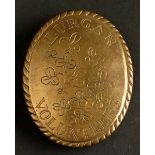 Circa 1779. Lurgan Volunteers cross belt plate. A brass oval convex cross belt plate engraved to the