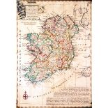 18th century map, Emanuel Bowen, A New and Accurate Map of Ireland C.1747, contemporary hand