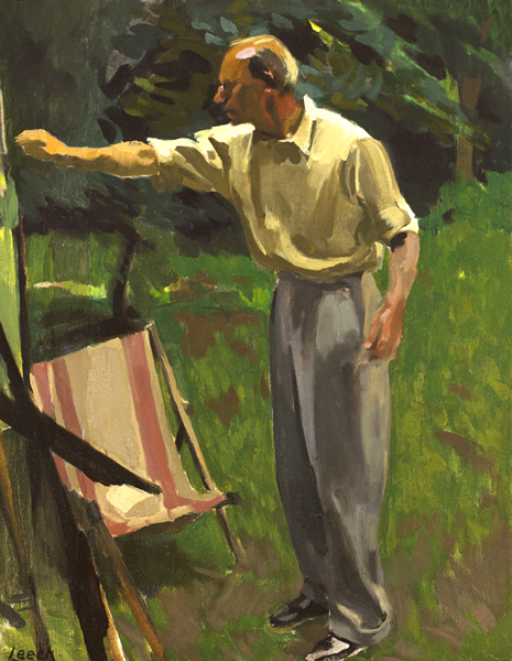 William John Leech RHA ROI (1881-1968) PAINTING IN A GARDEN, c.1940s oil on canvas signed lower