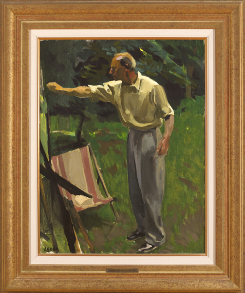 William John Leech RHA ROI (1881-1968) PAINTING IN A GARDEN, c.1940s oil on canvas signed lower - Image 2 of 3