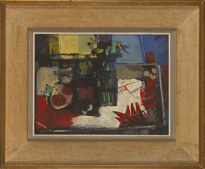 George Campbell RHA (1917-1979) STILL LIFE WITH FLOWERS oil on board signed lower left; titled on - Image 2 of 3