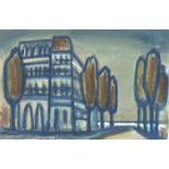 Markey Robinson (1918-1999) TREE LINED ROAD and STREETSCAPE (A PAIR) gouache; (2) each signed