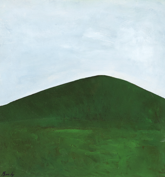 Charles Brady HRHA (1926-1997) GREEN HILL AGAINST BLUE SKY oil on canvas signed lower left 18 x