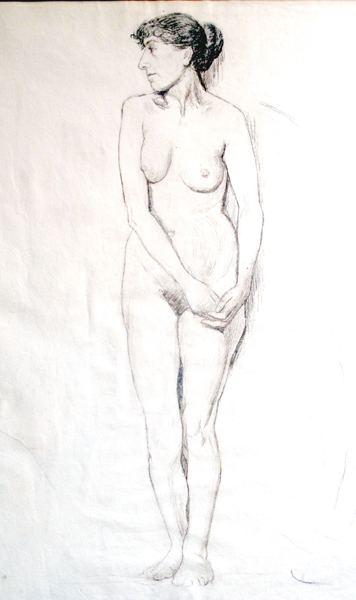 Constance Gore-Booth Countess Markievicz (1868-1927) NUDE STUDY OF A YOUNG WOMAN charcoal 23 x 17½ - Image 2 of 2